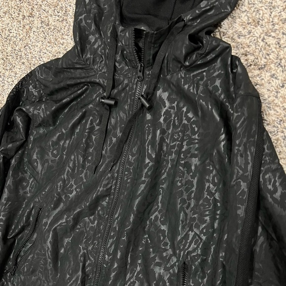 Zyia Active Women's Bomber Jacket Black size large Leopard Print used pre owned - Picture 1 of 6